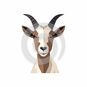 Colorful Goat Head Illustration In Minimalistic Style