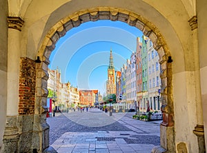 Colorful gothic facades int the old town of Gdansk, Poland photo