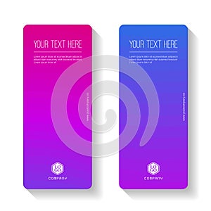 Colorful Gradient Abstract business banner template, vertical banner cards set