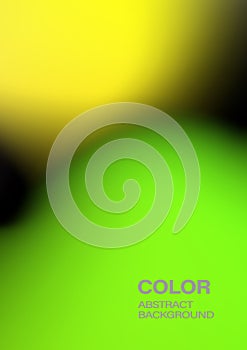 Colorful Gradient Blur Abstract Background Vector. Bright yellow, fresh light green, black, aura shape pattern art. photo