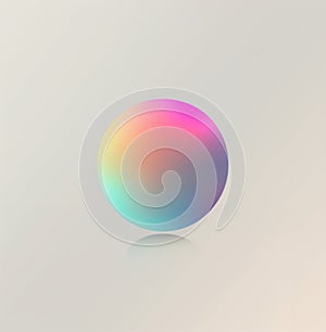 Colorful gradient circle on a light grey background.