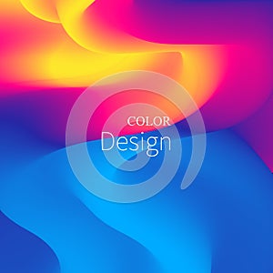 Colorful Gradient. 3d Fluid Wave. Vibrant Color. Liquid background. Vector.
