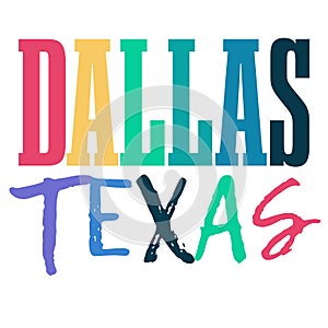 Colorful gradient Dallas Texas text colors photo