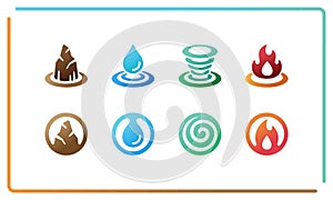 Four element icon set