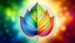 Colorful Gradient Leaf Symbolizing Diversity And Environmental Harmony