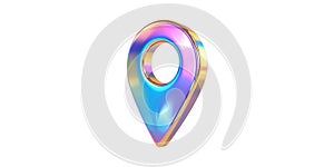 Colorful gradient map pointer icon set isolated on transparent background