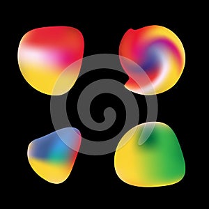 Colorful Gradient Orbs, Illustrations Set. Black background photo