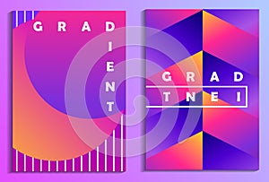 Colorful gradients poster set. Synthwave, futurism background. Retrowave. Vector