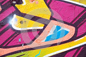 Colorful graffiti wall closeup - graffiti background