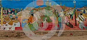 Colorful graffity of native americans