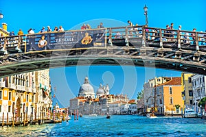 Colorful Grand Canal Ponte Academia Bridge Salut Church Venice I