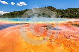 Colorful of Grand Prismatic Spring in Yellowstone National Park, Wyoming