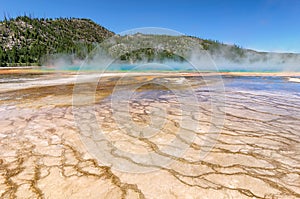Colorful of Grand Prismatic Spring in Yellowstone, Wyoming