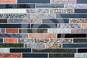 Colorful granite tile wall texture. Mix color mosaic tiles