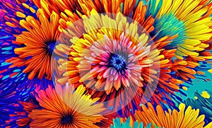 Colorful graphic art derived from flowers,AI photo