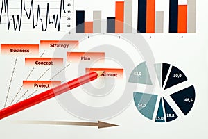 Colorful graphs, charts, marketing research and business annual report background, management project, budget planning, financial