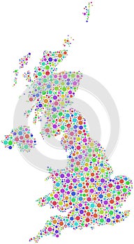 Colorful Great Britain map