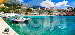 Colorful Greece series- traditional fishing village Assos in Kefalonia.