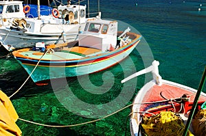 Colorful Greek fishing boats