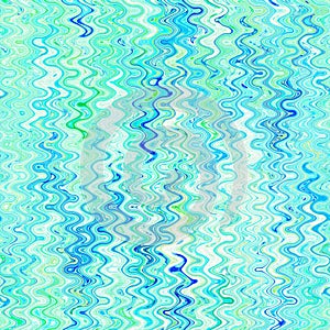 Colorful green and blue wavy  pattern   abstract background