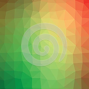 Colorful green and orange abstract geometric low poly style illustration graphic background