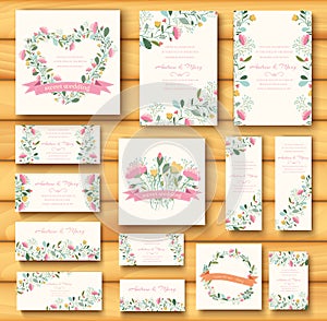 Colorful greeting wedding invitation card