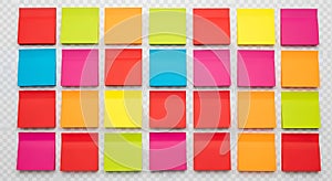 Colorful Grid of Sticky Notes in Bright Post It Array