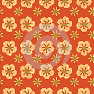 Colorful Groovy flowers seamless pattern vector illustration, hippie aesthetic floral ,Design for fashion , fabric, textile,