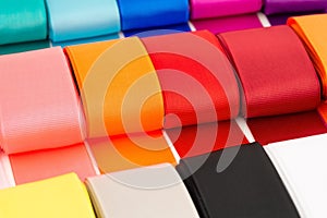 Colorful grosgrain ribbons photo