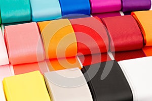 Colorful grosgrain ribbons photo