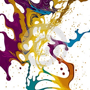 Colorful Grunge Dripping Marble Ink Splash Background