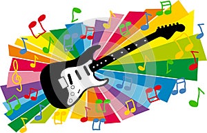 Colorful guitar illustration