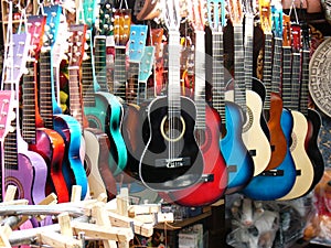 Colorful guitars photo