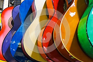 Colorful guitars on the Istanbul Grand Bazaar.