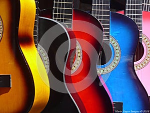 Colorful Guitars Up Close and Personal