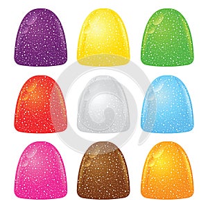 Colorful Gumdrops Soft Jelly Candy Covered With Sugar