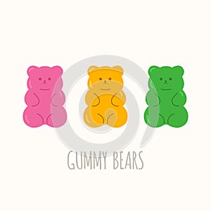 Colorful gummy bears