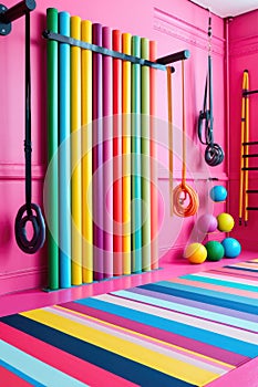 colorful gym equipment for functional workouts