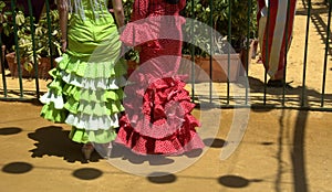 The colorful gypsy dresses of flamenco photo