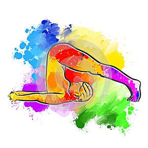 Colorful Halasana Plow Yoga Pose