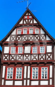 Colorful half-timbered house in Alsfeld, Germany