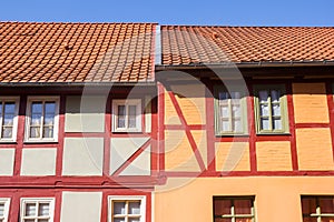 Colorful half timbered traditional houses in Haldensleben photo