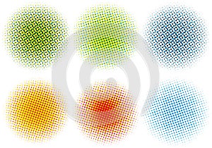 Colorful halftone dots,