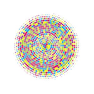Colorful Halftone Modern. Abstract Shape. Texture Retro. Dot Art. Circle Art. Gradient Element. Effect Element. Round Background.