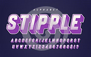 Colorful halftone styled vector uppercase letters, alphabet, typ