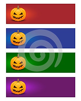 Colorful halloween banners