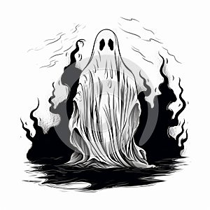 Colorful Halloween Ghost Vector Art