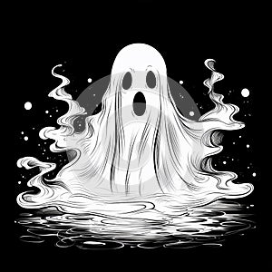 Colorful Halloween Ghost Vector Art