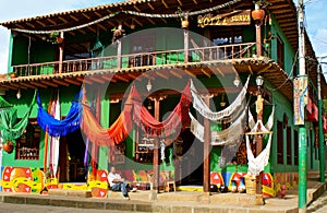 Colorful hammocks for sale, Colombia