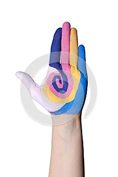 A colorful hand